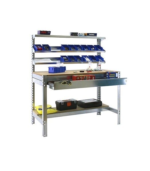 SIMON RACK - Simonrack - Kit Etabli 1440x1200x600mm Charge 600kg -  Simonwork Bt-1 Box 1200 Galva/bois - large