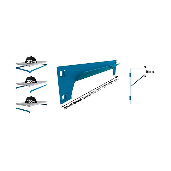SIMON RACK - Simonrack - Support D'étagère 400x57x32 Mm Bleu - 8435104920657 - large