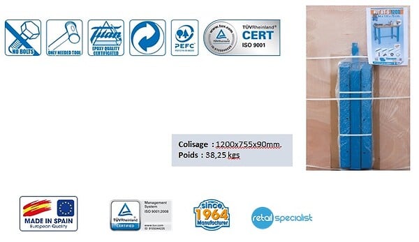 SIMON RACK - Simonrack - Kit Etabli 865x1200x750mm Bleu Charge 800kg - Bt6 -1200 - large