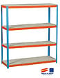 SIMON RACK - Simonrack - Etagère De Rangement 2000x2400x450mm Bleu/orange/bois Charge 400 Kg - Simonforte 2404-4 Chipboard - vignette