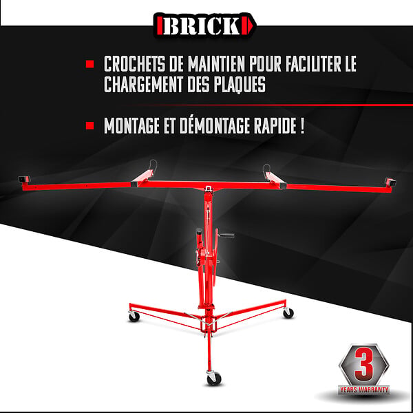 BRICK - Lève plaques de plâtre - Poids max 70kg - large