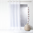 C MA DECO - Voilage blanc brodé petits cœurs gris - 8 œillets 140x240cm - vignette