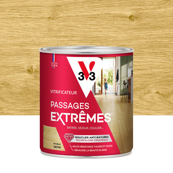 V33 BOIS - Vitrificateur Passages Extrêmes Satin Incolore Pot0.75l - large