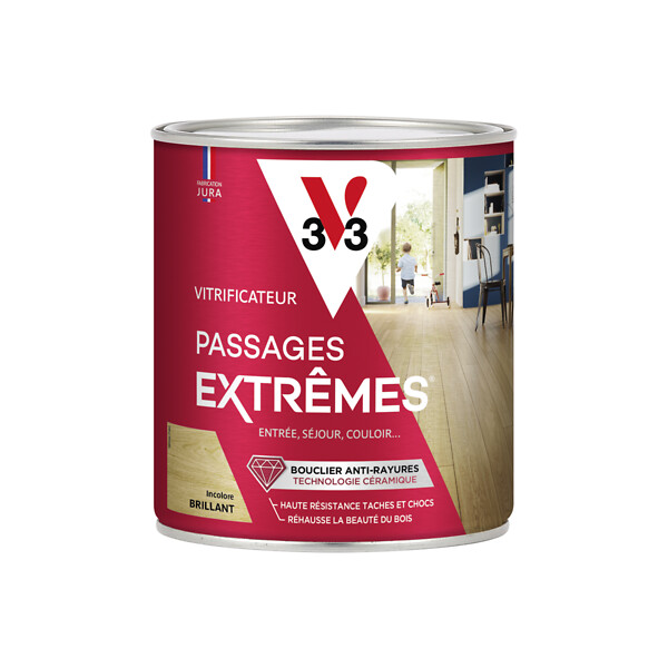 V33 BOIS - Vitrificateur Passages Extrêmes Brillant Incolore - 0,75L - large