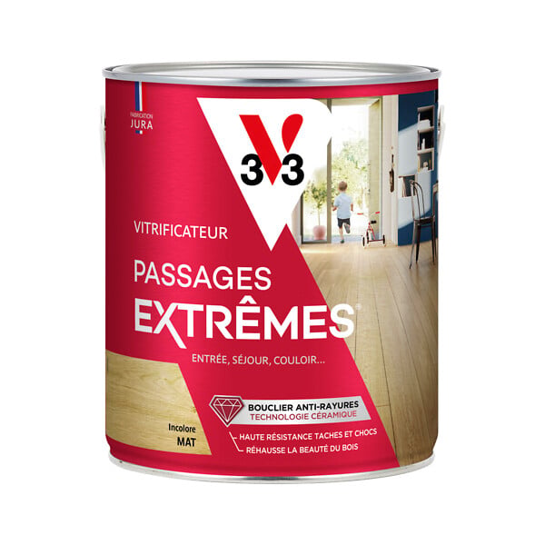 V33 BOIS - Vitrificateur pour parquet - Incolore - Mat - 2,5L - large
