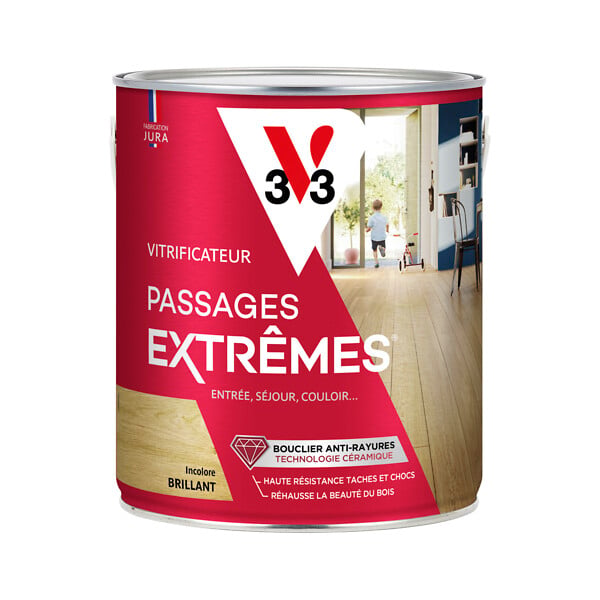 V33 BOIS - Vitrificateur parquet - Haute résistance - Incolore 2,5L - large