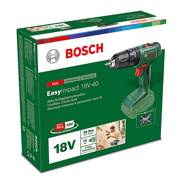 BOSCH - Perceuse à percussion 18V EasyImpact 18V-40 sans batterie - large