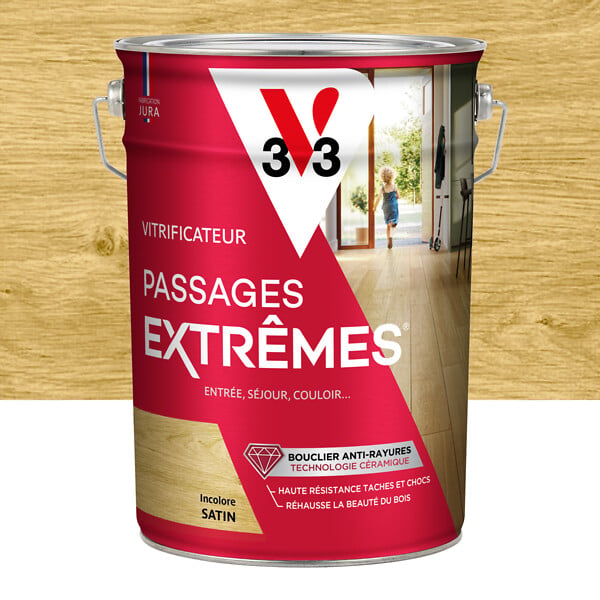 V33 BOIS - Vitrificateur incolore satin pour parquets - 5L - large