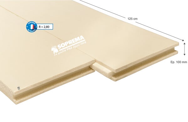 SOPREMA - Panneau isolant polystyrène extrudé - L.125xl.60xEp.10cm - large