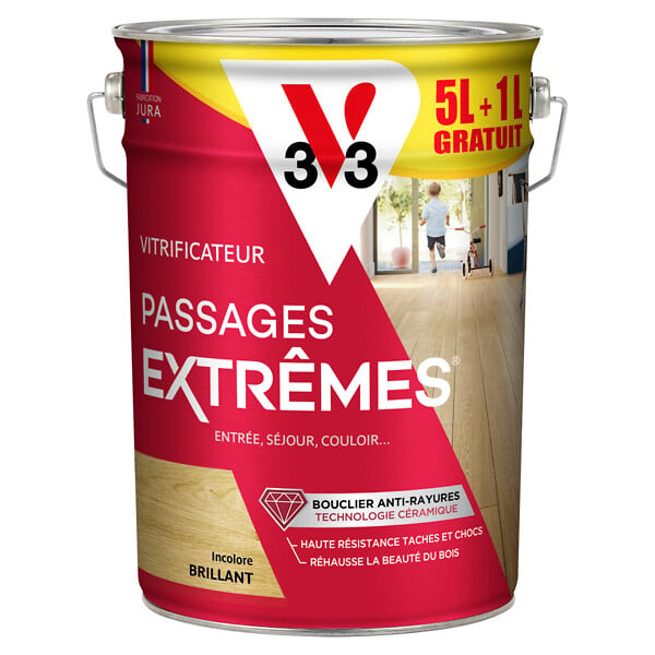 V33 BOIS - Vitrificateur Passages Extrêmes Incolore Brillant 6L - large