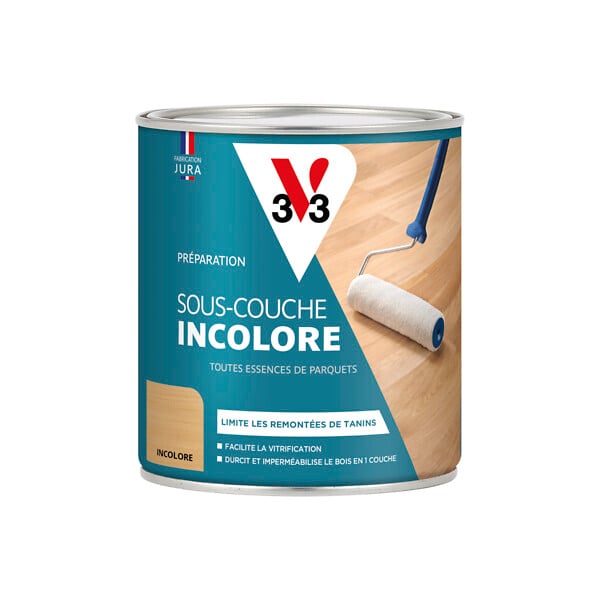 V33 BOIS - Sous-couche parquets incolore 0.75 L - large