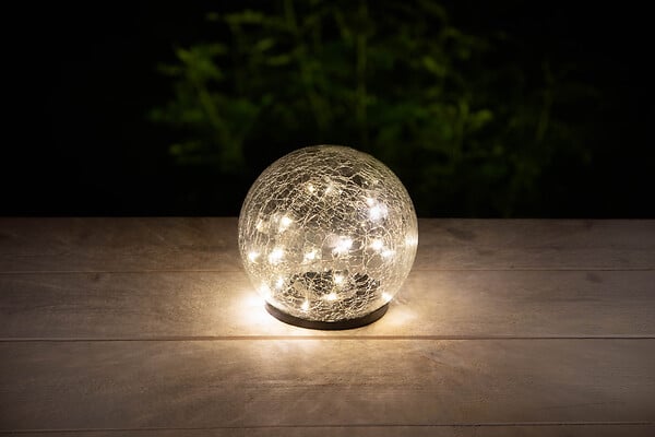 GALIX - Sphère solaire décorative - Verre - Effet brisé - 15cm - large