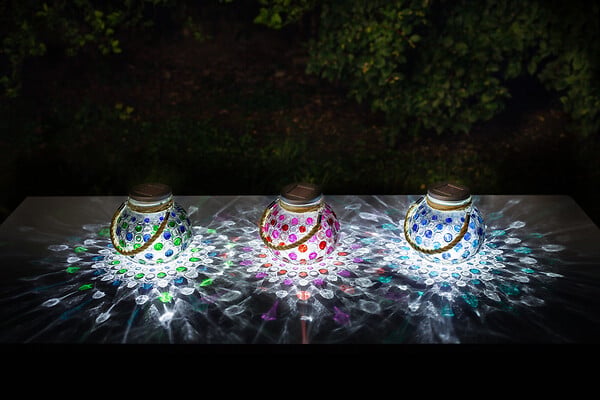 GALIX - Décoration table solaire verre effet 3D - large