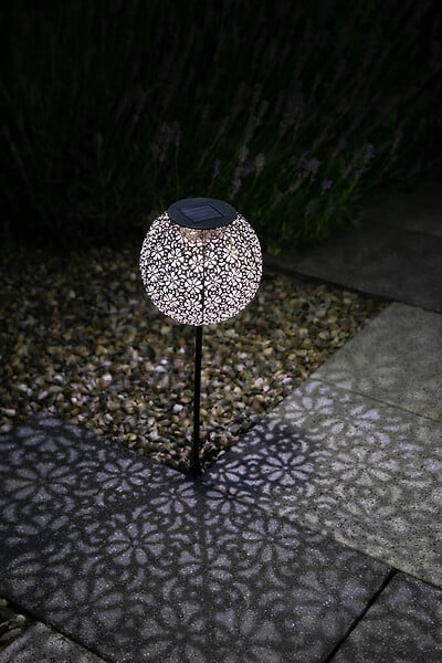 GALIX - Décoration solaire métal - design rétro - Argent - 10lm - large