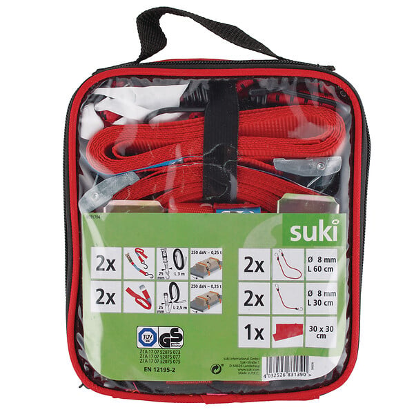 SUKI - Set de sangles déménagement 9 pièces dont  2 sangles cliquet 2 parties - large