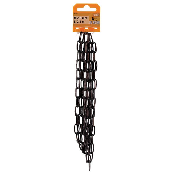 SUKI - Chaîne carrée martelée en acier cuivré - 2mmx2.5m - large