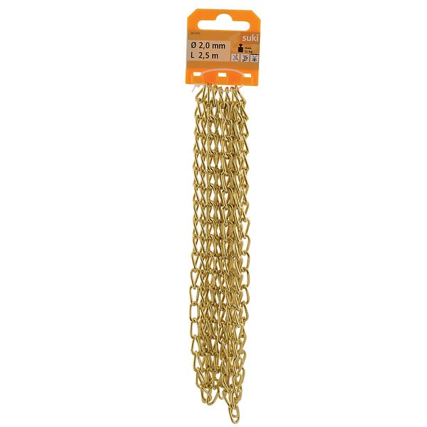 SUKI - Chaîne maille figaro acier laitonné - 2.0mmx2.5m - large