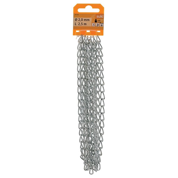 SUKI - Chaîne maille figaro en acier zingué 2.0mmx2.5m - large