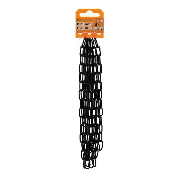 SUKI - Chaîne maille ronde coloris noir 2.0mmx2.5m - large