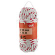 SUKI - Corde double tresse polypropylène - Blanc/Rouge - 10mmx15m - vignette