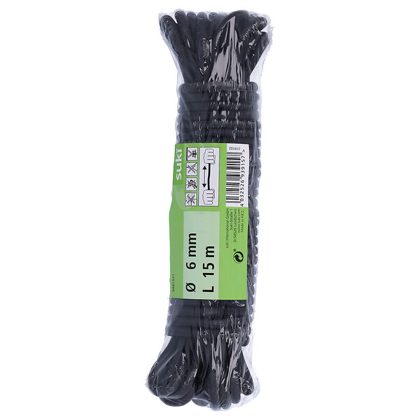 SUKI - Sandow corde élastique  6mm - 15m coloris noir - large