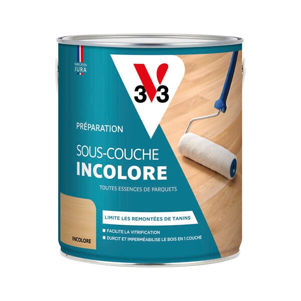 V33 BOIS - Sous-couche pour parquets - Incolore - 2,5L - large