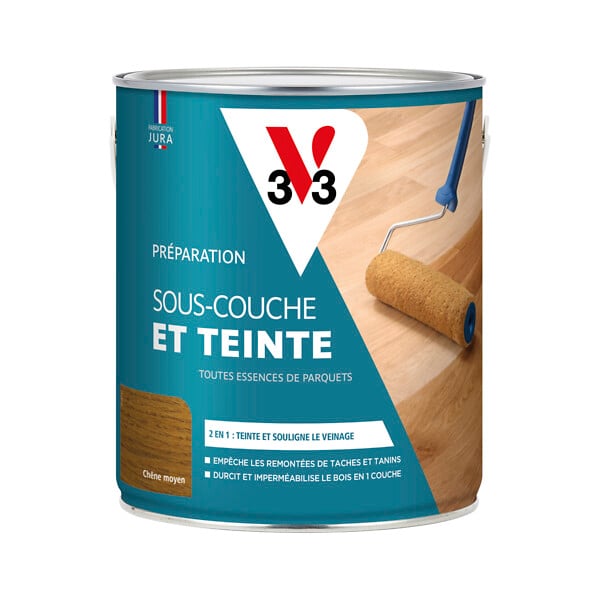 V33 BOIS - Sous-couche teinture pour parquets - Chene clair mat - 2.5L - large