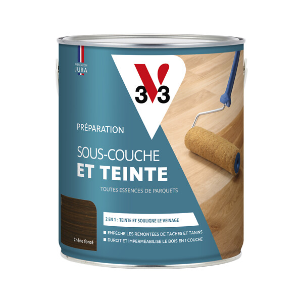 V33 BOIS - Sous-couche teinture parquet - Chêne moyen mat - 2,5L - large