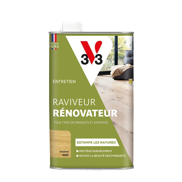 V33 BOIS - Raviveur renovateur parquets incolore mat 1 L - large