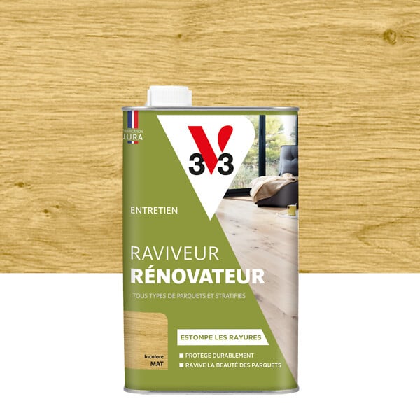 V33 BOIS - Raviveur renovateur parquets incolore mat 1 L - large