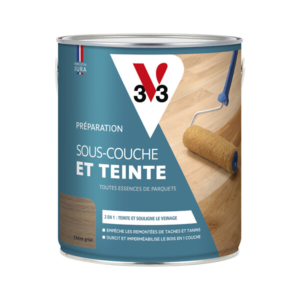 V33 BOIS - Sous-couche et Teinte parquets - Chêne grise - 2.5L - large