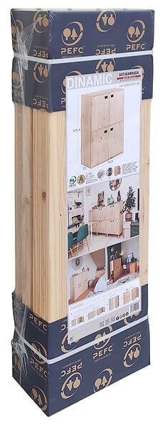 ASTIGARRAGA KIT LINE - Armoire pin massif Dinamic 4 portes - H.105.4xL.70.8xP.33cm - large