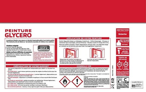 V33 PEINTURE - Peinture bicouche Glycéro - Blanc - Satin - 10L - large