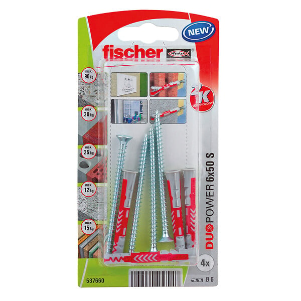 FISCHER - Cheville FISCHER duopower 6x50 + vis - large