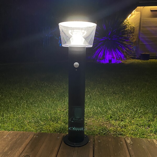 LUMIHOME - Applique solaire acier inoxydable Dublin Noire 1000lm - large