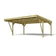 CERLAND - Carport bois traité DOUBLE VICTOR DESIGN 2 voitures 6,04x5,12x2,74m - vignette