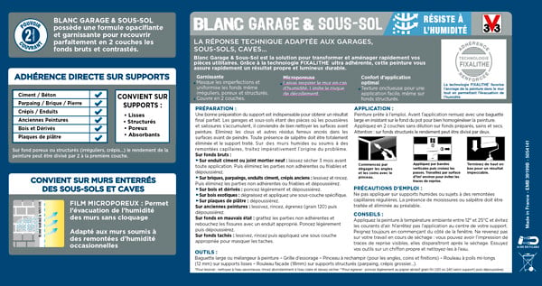 V33 PEINTURE - Peinture garage et sous-sol - Blanc - 10L - large
