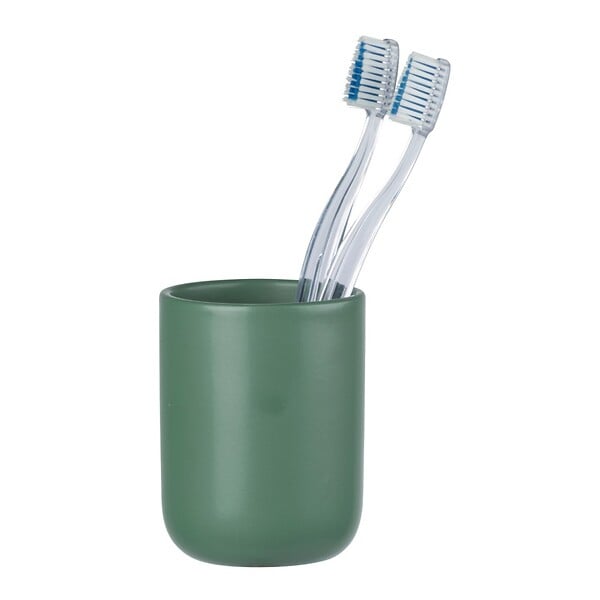 WENKO - Gobelet à dents céramique Olinda - Vert - 250 ml - large