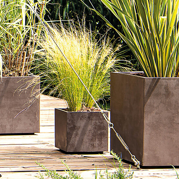 DEROMA - Pot carré Cubo Millennium Brownstone - 25cm - large