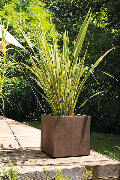 DEROMA - Bac à plantes Cubo Millennium - Marron - H.49xL.49xP.49cm - large