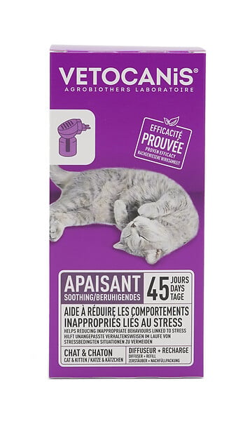 VETOCANIS - Kit diffuseur phéromones chat - Recharge incluse - 48 ml - large