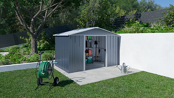 YARDMASTER - Abri de jardin en métal - Anthracite - L.303xH.202xP.197cm - large