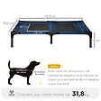 PAWHUT - Lit sur pieds XXL pour chien chat lit de camp animal lit surélevé tissu oxford textilène micro-perforé 92L x 76l x 18H cm bleu marine - vignette