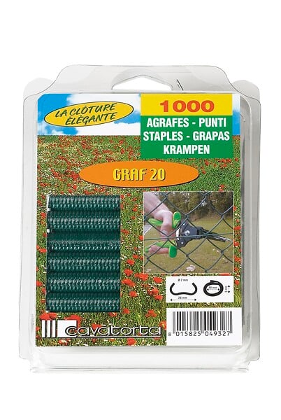 CAVATORTA - Agrafes sous coque vert - 20mm - Lot de 1000 pièces - large