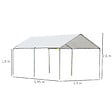 OUTSUNNY - Carport auvent pour voiture 5,95L x 2,90l x 2,60H m acier galvanisé robuste PE haute densité blanc - vignette