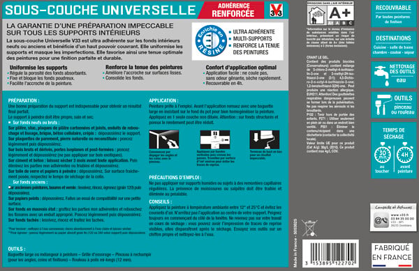 V33 PEINTURE - Sous-couche universelle blanc 5 L - large