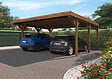 CERLAND - Carport double bois Victor - Marron - L.604xH.269xP.512cm - vignette