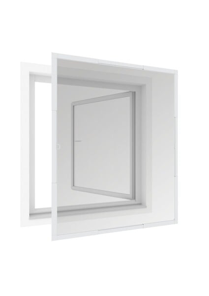 WINDHAGER - Kit moustiquaire pour fenêtre - cadre fixe - Blanc - 130x150cm - large