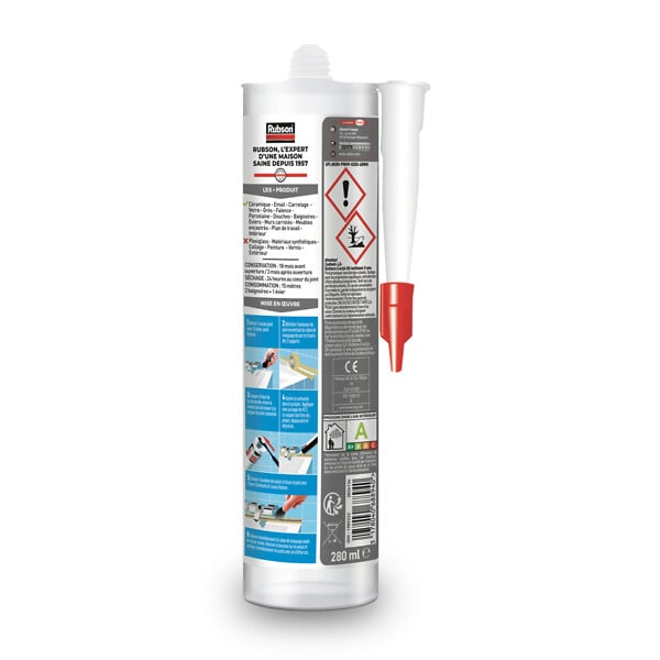 RUBSON - Mastic joint Bain&Cuisine Pure Ardoise cartouche 280ml - large