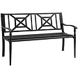 OUTSUNNY - Banc de jardin 2 places style fer forgé dim. 128L x 62.5l x 81.5H cm piètement avant effilé accoudoirs courbés métal thermolaqué anticorrosion noir - vignette